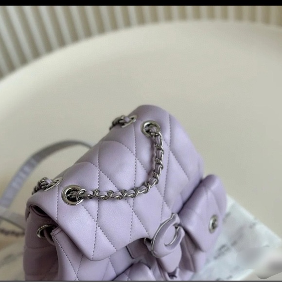 Tabby Backpack With Pillow Quilting Colors Purple - Picture 3 of 6